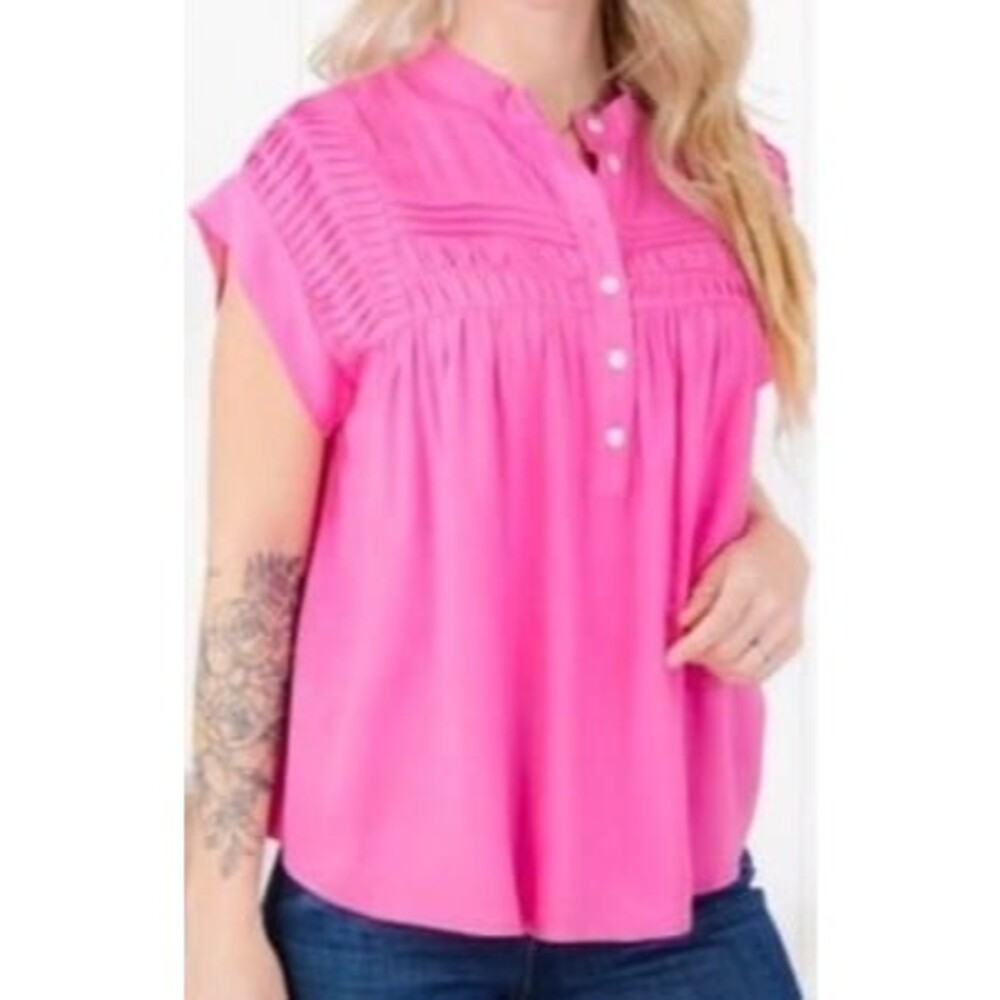 Andree by unit blouse womens size medium pink blouse womens buttondown shirt new